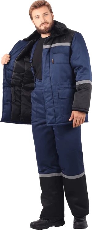 Костюм зимний, т/синий-чёрный