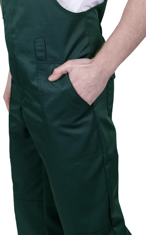 Костюм мужской ТЕХНИК от механических воздействий и ОПЗ (куртка, полукомбинезон), темно-зеленый/черный Кос 505