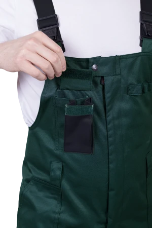 Костюм мужской ТЕХНИК от механических воздействий и ОПЗ (куртка, полукомбинезон), темно-зеленый/черный Кос 505