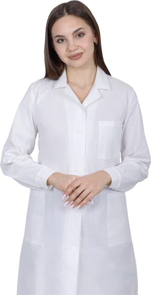 Халат БЯЗЬ женский от ОПЗ, белый Хал 002