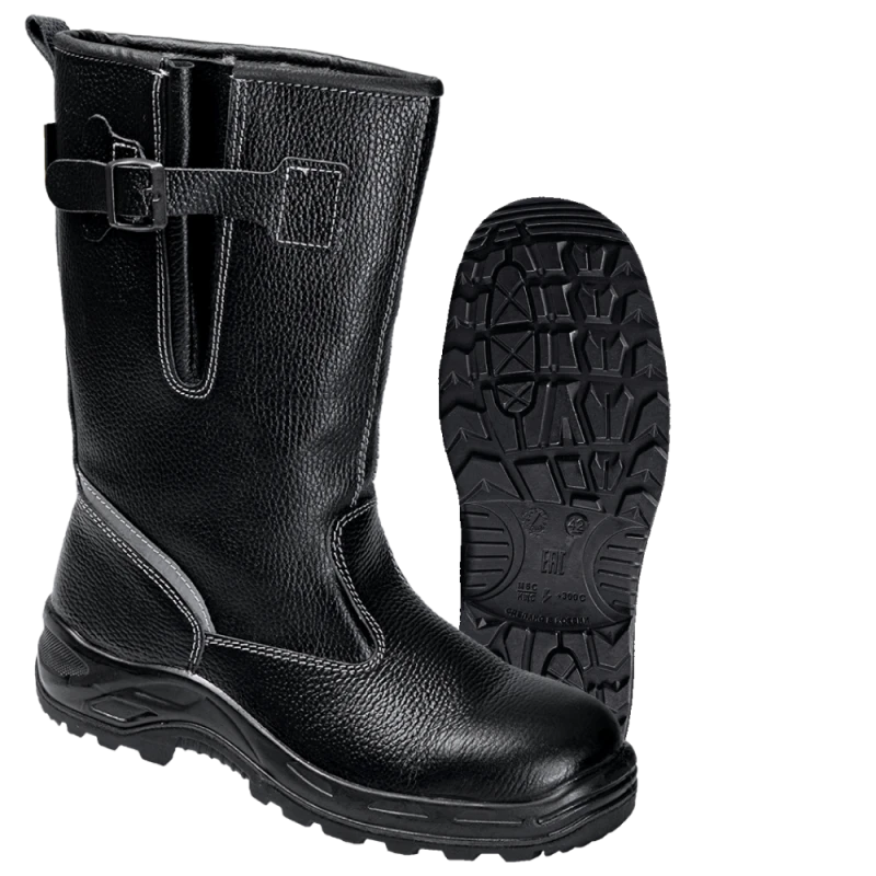 Сапоги TURBO с КП шерст. мех, хромовые ПУ/нитрил ( Сап. 083 )