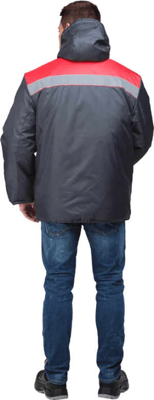 Куртка РАЙТ зимняя, т/серый-красный Кур 317