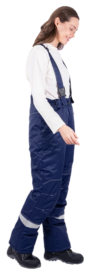 Костюм женский КМ-10 ЛЮКС от пониженных температур воздуха и ветра, механических воздействий и ОПЗ (куртка, брюки), синий/василек