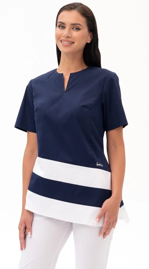 Блуза ЛИНА, сине-белая Блу 013