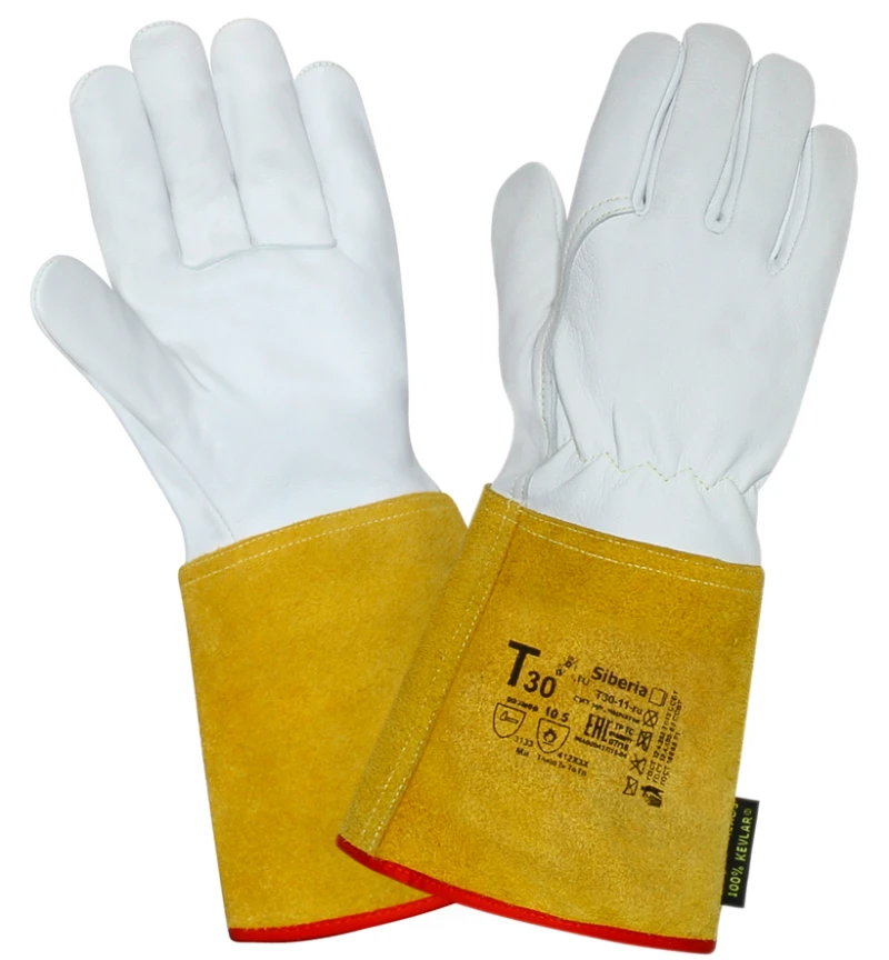 Краги TIG (T30-11-ru), овечья кожа, манжет спилок Пер 262